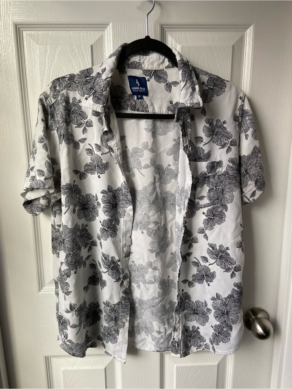 Vintage White Floral Button-Up Shirt
